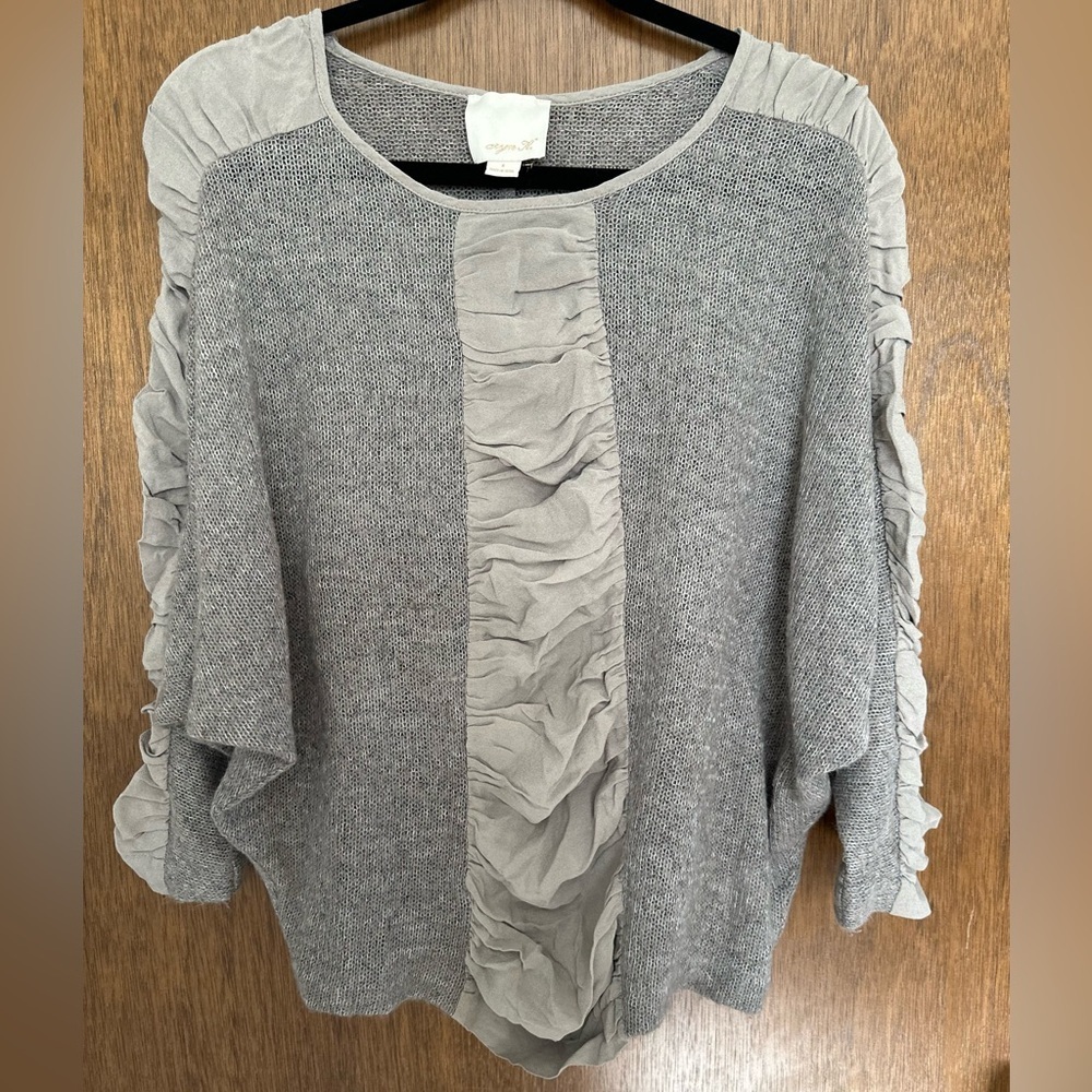 Aryn K. Gray Dolman Sleeve Mixed Media Wool/Silk Sweater Size S Long‎ Sle…